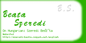 beata szeredi business card